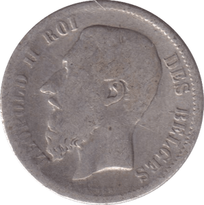 1898 50 CENTIMES BELGIUM - WORLD COINS - Cambridgeshire Coins