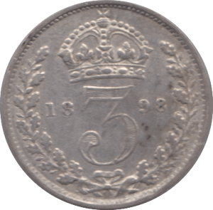 1898 MAUNDY THREEPENCE ( GVF ) - Maundy Coins - Cambridgeshire Coins