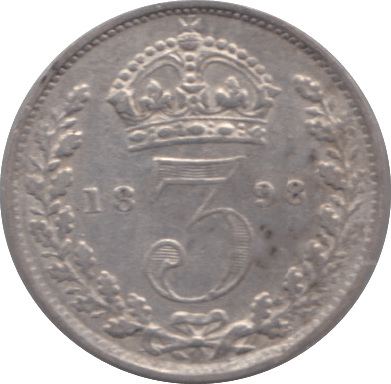 1898 MAUNDY THREEPENCE ( GVF ) - Maundy Coins - Cambridgeshire Coins