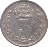 1898 MAUNDY THREEPENCE ( GVF ) - Maundy Coins - Cambridgeshire Coins