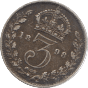 1898 THREEPENCE ( FINE ) 4 - Threepence - Cambridgeshire Coins