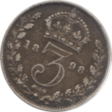 1898 THREEPENCE ( FINE ) 4 - Threepence - Cambridgeshire Coins