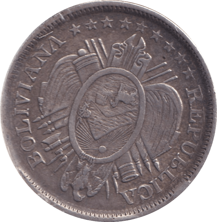 1899 50 CENTS BOLIVIA - WORLD COINS - Cambridgeshire Coins