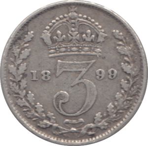 1899 MAUNDY THREEPENCE ( VF ) - Maundy Coins - Cambridgeshire Coins