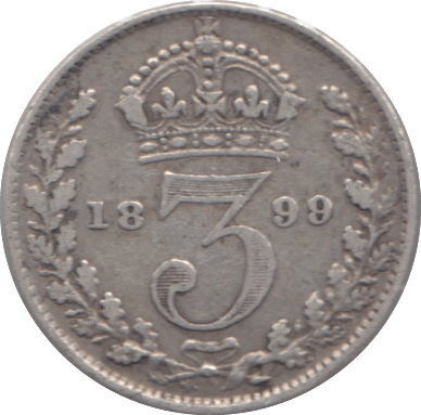 1899 MAUNDY THREEPENCE ( VF ) - Maundy Coins - Cambridgeshire Coins