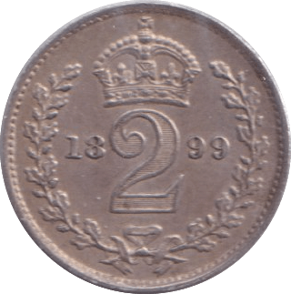 1899 MAUNDY TWOPENCE ( EF ) - Maundy Coins - Cambridgeshire Coins