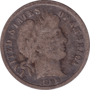 1899 SILVER 1 DIME USA - SILVER WORLD COINS - Cambridgeshire Coins