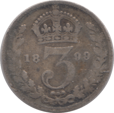 1899 SILVER THREEPENCE ( FINE ) 2 - Threepence - Cambridgeshire Coins