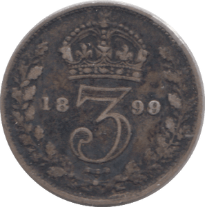 1899 SILVER THREEPENCE ( FINE ) 3 - Threepence - Cambridgeshire Coins