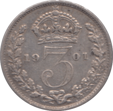 1901 MAUNDY THREEPENCE ( VF ) - Maundy Coins - Cambridgeshire Coins