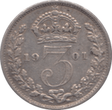 1901 MAUNDY THREEPENCE ( VF ) - Maundy Coins - Cambridgeshire Coins