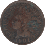 1901 USA ONE CENT - WORLD COINS - Cambridgeshire Coins