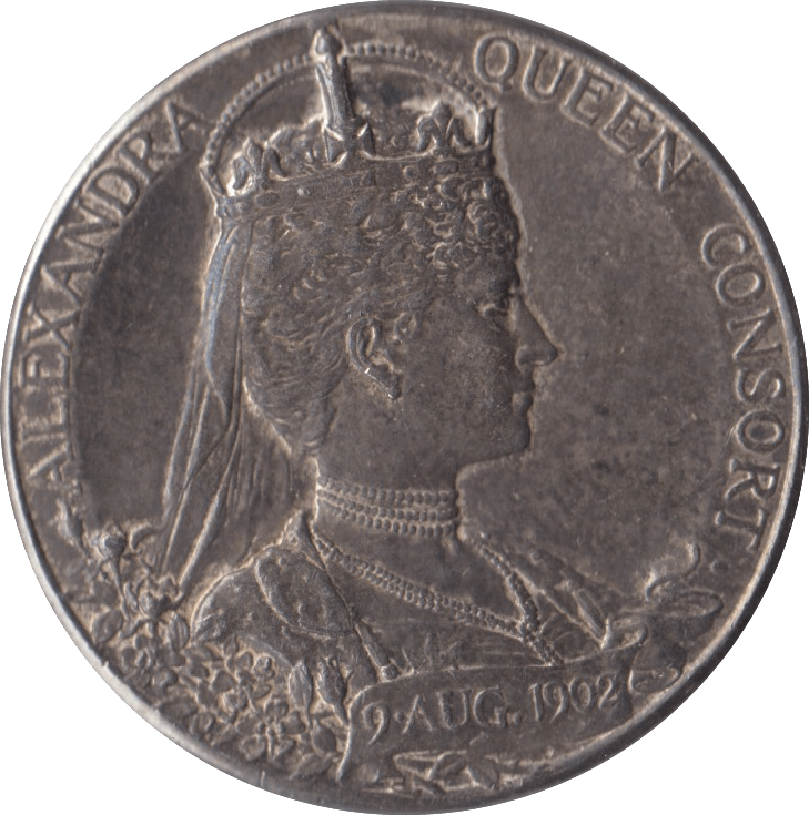 1902 CORONATION KING EDWARD VII QUEEN ALEXANDRA SILVER MEDALLION - MEDALS & MEDALLIONS - Cambridgeshire Coins