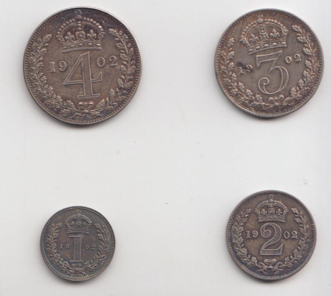 1902 MAUNDY SET EDWARD VII - Maundy Set - Cambridgeshire Coins