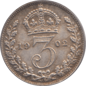 1902 MAUNDY THREEPENCE ( AUNC ) 24 - Maundy Coins - Cambridgeshire Coins