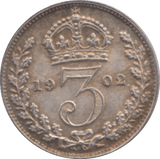 1902 MAUNDY THREEPENCE ( AUNC ) 24 - Maundy Coins - Cambridgeshire Coins