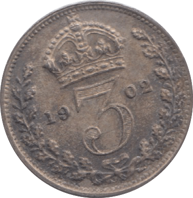 1902 MAUNDY THREEPENCE ( UNC ) 4 - Maundy Coins - Cambridgeshire Coins