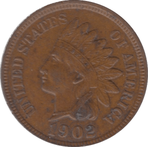 1902 ONE CENT USA - WORLD COINS - Cambridgeshire Coins