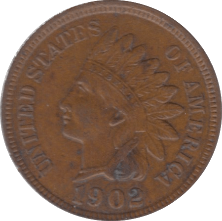 1902 ONE CENT USA - WORLD COINS - Cambridgeshire Coins