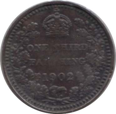 1902 ONE THIRD FARTHING ( GVF ) 12 - One Third Farthing - Cambridgeshire Coins