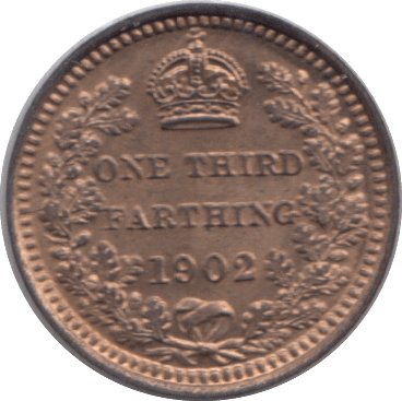 1902 ONE THIRD FARTHING ( UNC ) 2 - One Third Farthing - Cambridgeshire Coins