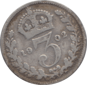 1902 SILVER THREEPENCE ( FINE ) 2 - Threepence - Cambridgeshire Coins