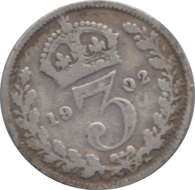 1902 SILVER THREEPENCE ( FINE ) 2 - Threepence - Cambridgeshire Coins