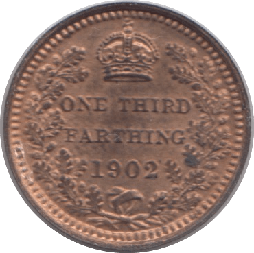 1902 THIRD FARTHING ( BU ) - One Third Farthing - Cambridgeshire Coins