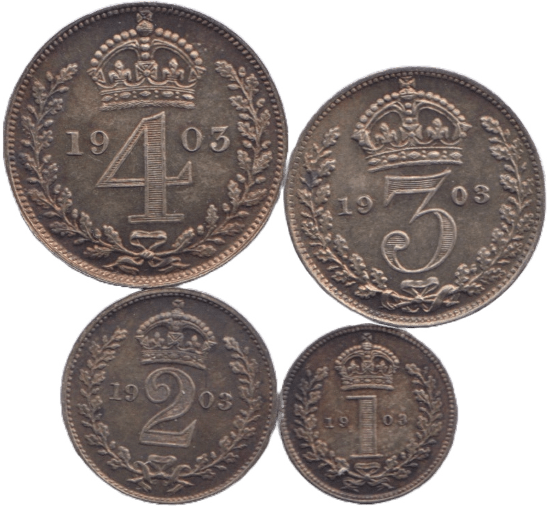 1903 MAUNDY SET EDWARD VII - Maundy Set - Cambridgeshire Coins