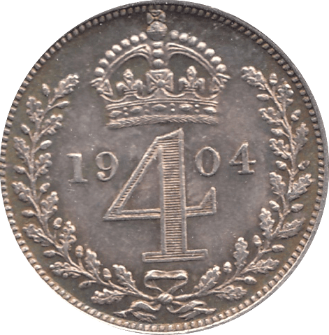 1904 MAUNDY FOURPENCE ( EF ) - Maundy Coins - Cambridgeshire Coins