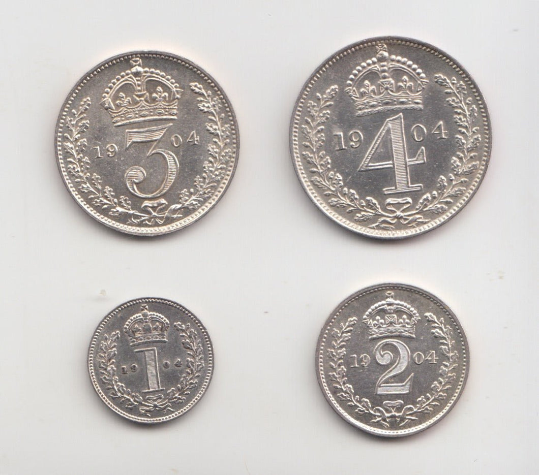 1904 MAUNDY SET EDWARD VII - Maundy Set - Cambridgeshire Coins