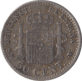 1904 SILVER SPAIN 50 CENT - SILVER WORLD COINS - Cambridgeshire Coins