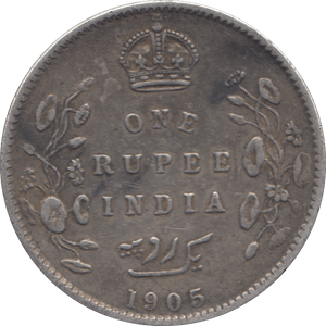 1905 INDIAN SILVER ONE RUPEE - SILVER WORLD COINS - Cambridgeshire Coins