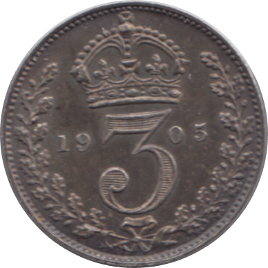 1905 MAUNDY THREEPENCE ( UNC ) - Maundy Coins - Cambridgeshire Coins