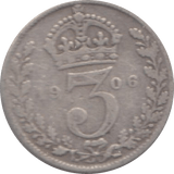 1906 THREEPENCE ( FINE ) - Threepence - Cambridgeshire Coins