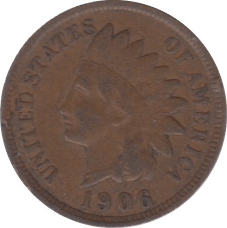 1906 USA ONE CENT - WORLD COINS - Cambridgeshire Coins