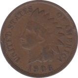 1906 USA ONE CENT - WORLD COINS - Cambridgeshire Coins