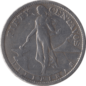 1907 FIFTY CENTAVOS PHILIPPINES - WORLD COINS - Cambridgeshire Coins