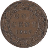 1907 ONE CENT CANADA - WORLD COINS - Cambridgeshire Coins