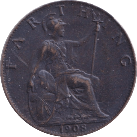 1908 FARTHING ( UNC ) - Farthing - Cambridgeshire Coins