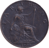 1908 FARTHING ( UNC ) - Farthing - Cambridgeshire Coins
