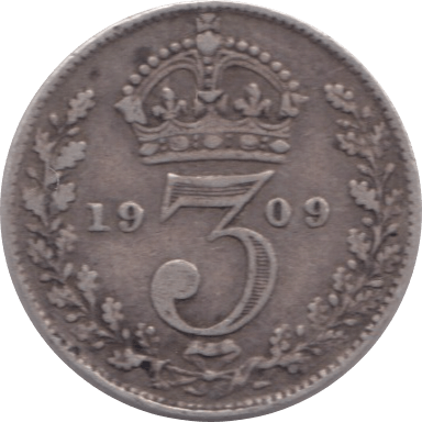 1909 MAUNDY THREEPENCE ( FINE ) 1 - Maundy Coins - Cambridgeshire Coins