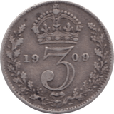 1909 MAUNDY THREEPENCE ( FINE ) 1 - Maundy Coins - Cambridgeshire Coins