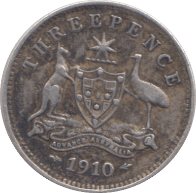 1910 SILVER AUSTRALIA THREEPENCE - SILVER WORLD COINS - Cambridgeshire Coins