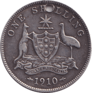 1910 SILVER ONE SHILLING AUSTRALIA - SILVER WORLD COINS - Cambridgeshire Coins