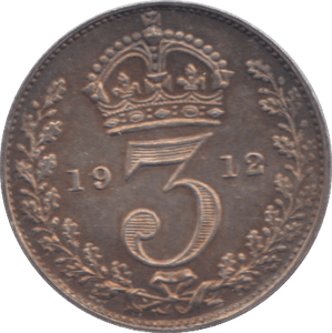 1912 MAUNDY THREEPENCE ( UNC ) - Maundy Coins - Cambridgeshire Coins