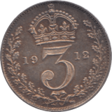 1912 MAUNDY THREEPENCE ( UNC ) - Maundy Coins - Cambridgeshire Coins