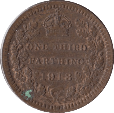 1913 ONE THIRD FARTHING ( AUNC ) - One Third Farthing - Cambridgeshire Coins