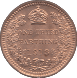 1913 ONE THIRD FARTHING ( BU ) - One Third Farthing - Cambridgeshire Coins