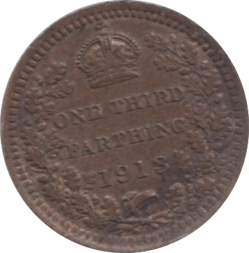 1913 ONE THIRD FARTHING ( EF ) 2 - One Third Farthing - Cambridgeshire Coins